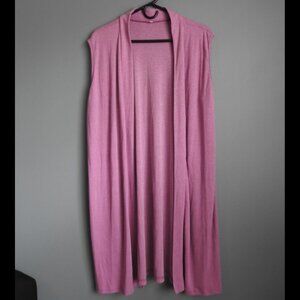 Pink Open Tight Knitted Vest - Size Large